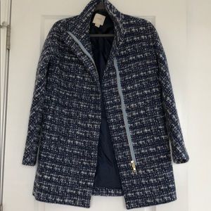Jcrew Factory Blue Tweed Coat